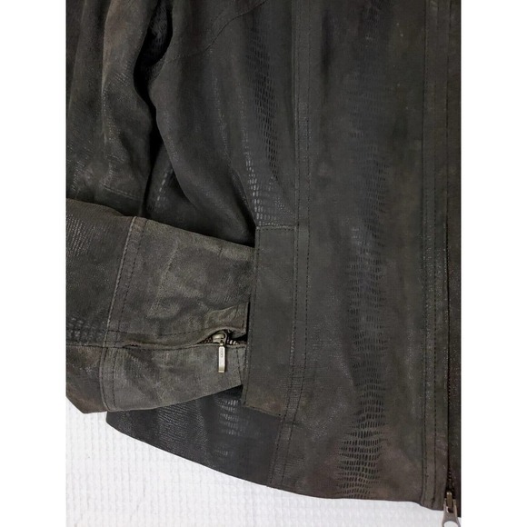 Alfani ~Woman Size XL~ Brown 100% Leather Full Zip Lined Pockets Ladies Jacket. - Picture 5 of 12